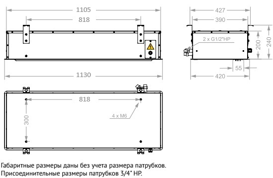 Габаритные размеры тепловой завесы КЭВ-20П2171W Тепломаш Габаритные размеры тепловой завесы КЭВ-20П2171W Тепломаш