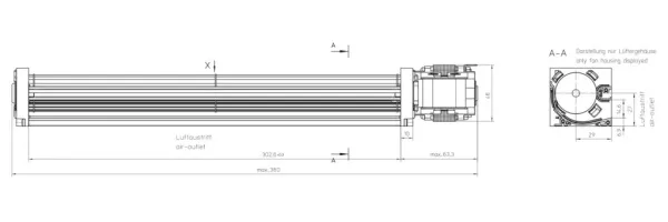 Габаритные размеры тангенциального вентилятора QL3/3000A2-2118LH-455 cx Габаритные размеры тангенциального вентилятора QL3/3000A2-2118LH-455 cx