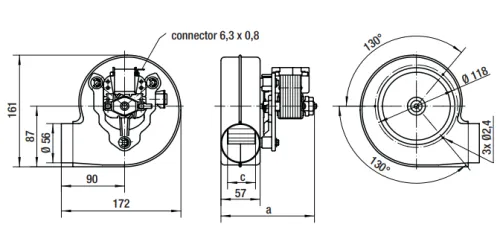 Габаритные размеры вентилятора RLG108/4200A29-3030LH-577 agw Габаритные размеры вентилятора RLG108/4200A29-3030LH-577 agw