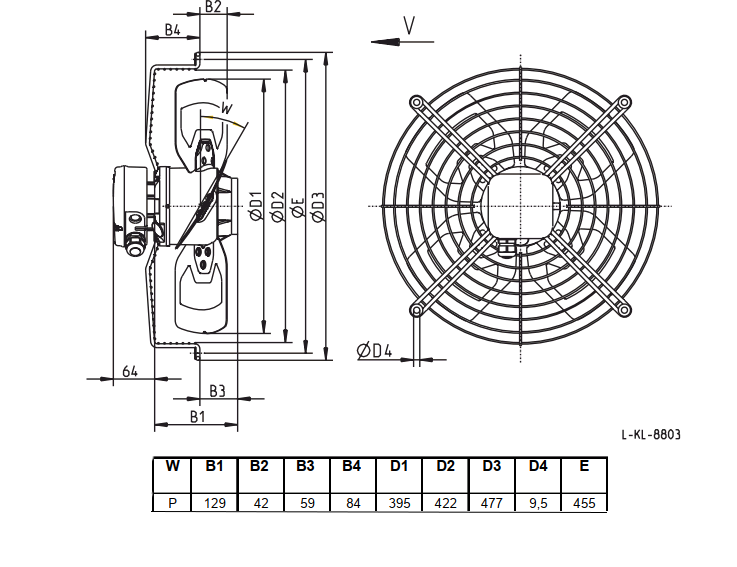Технические характеристики вентилятора FB040-4EK.2F.V4P арт. 124162