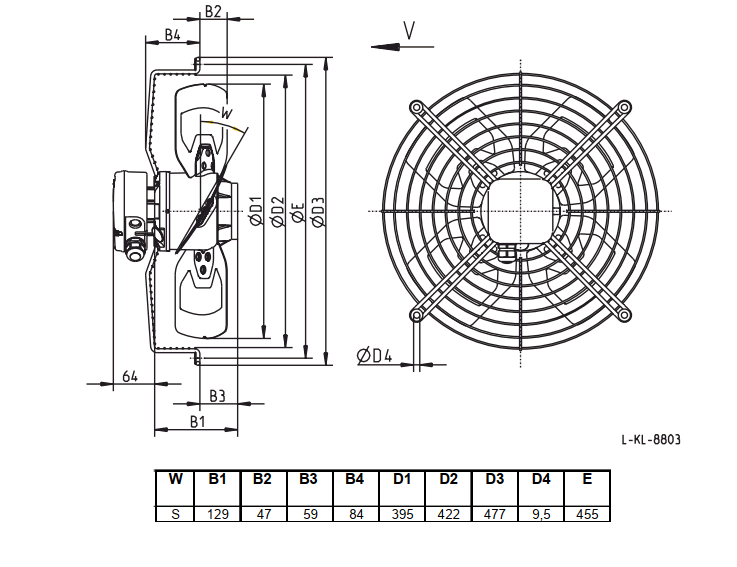 Технические характеристики вентилятора FB040-4EK.2F.V4S арт. 124163
