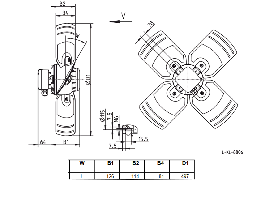 Технические характеристики вентилятора FB050-6EA.4C.V4L