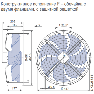 Габаритные размеры осевого вентилятора FN045-4EF.4I.V7P1 FN Ziehl-Abegg Габаритные размеры осевого вентилятора FN045-4EF.4I.V7P1 FN Ziehl-Abegg