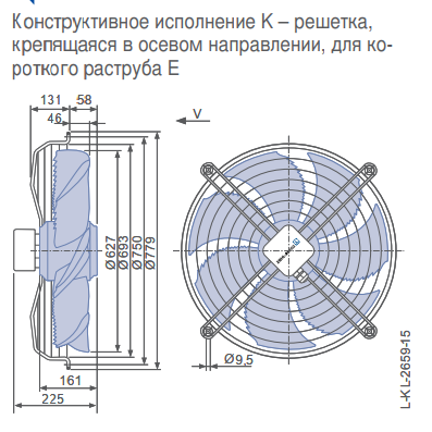 Габаритные размеры осевого вентилятора FN063-ADK.4I.V7P1 FN Ziehl-Abegg Габаритные размеры осевого вентилятора FN063-ADK.4I.V7P1 FN Ziehl-Abegg