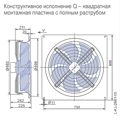 Габаритные размеры осевого вентилятора FN063-ADQ.4I.V7P1 FN Ziehl-Abegg Габаритные размеры осевого вентилятора FN063-ADQ.4I.V7P1 FN Ziehl-Abegg