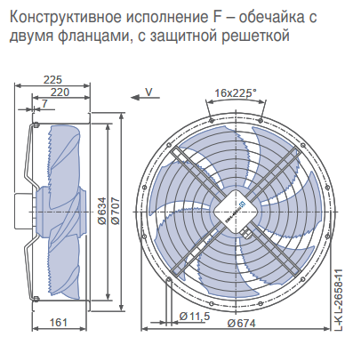 Габаритные размеры осевого вентилятора FN063-6EF.4I.V7P1 FN Ziehl-Abegg Габаритные размеры осевого вентилятора FN063-6EF.4I.V7P1 FN Ziehl-Abegg