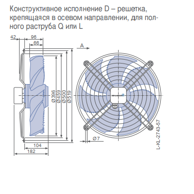 Габаритные размеры осевого вентилятора FN040-4ED.0F.A7P2 FN Ziehl-Abegg Габаритные размеры осевого вентилятора FN040-4ED.0F.A7P2 FN Ziehl-Abegg