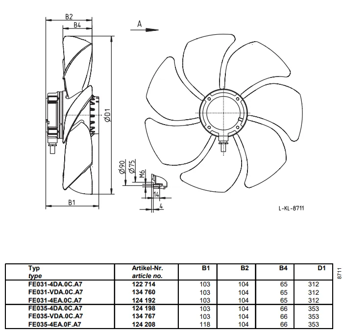 Габаритные размеры FE031-VDQ.0C.A7