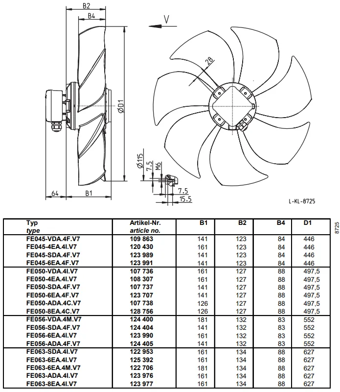 Габаритные размеры FE056-6EA.4I.V7