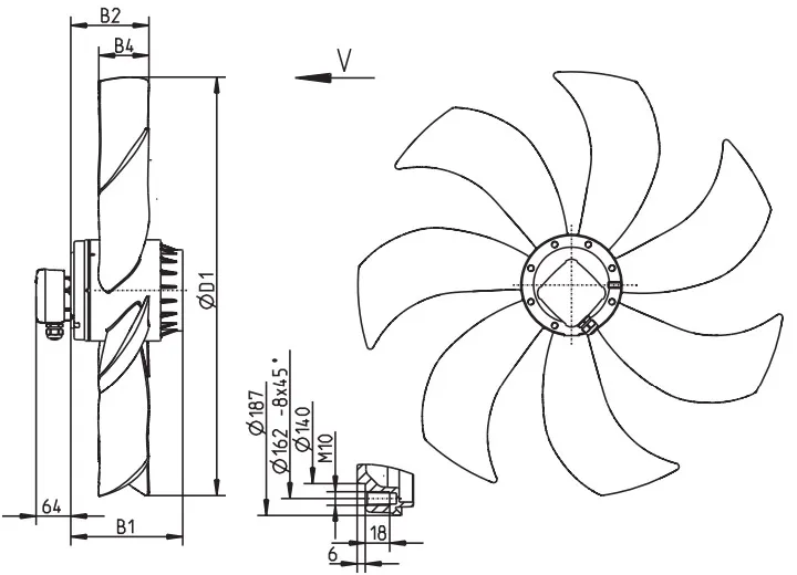 Габаритные размеры FE080-SDS.6N.V7 Габаритные размеры FE080-SDS.6N.V7