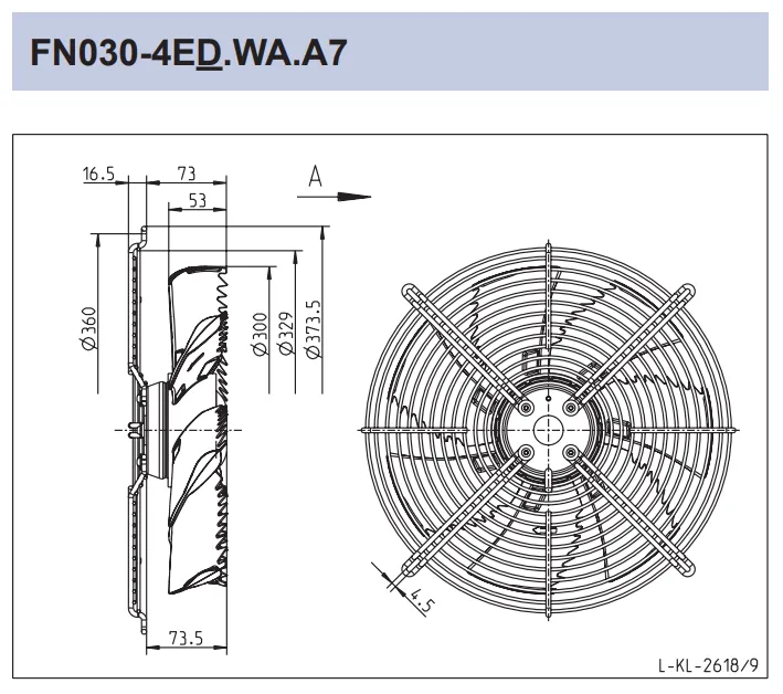 Габаритные размеры FN030-4ED.WA.A7