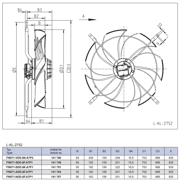 Габаритные размеры FN071-NDD.6F.A7P2 Габаритные размеры FN071-NDD.6F.A7P2