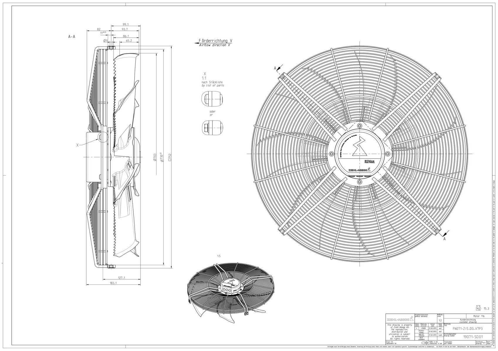 Габаритные размеры FN071-ZIS.DG.V7P3