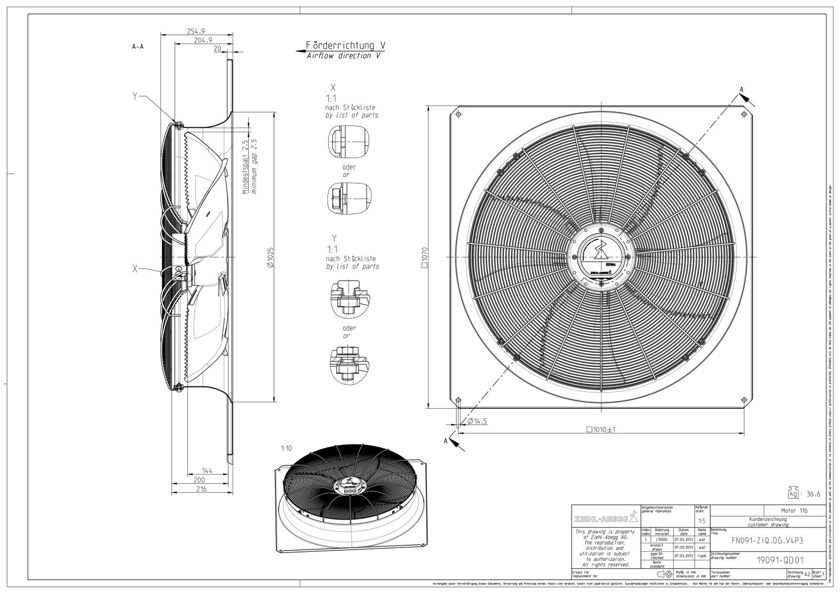 Габаритные размеры FN091-ZIQ.DG.V4P3