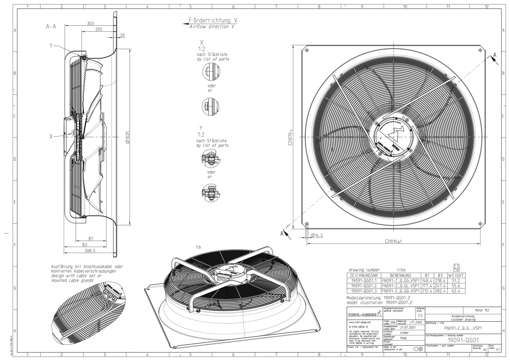 Габаритные размеры FN091-ZIQ.GG.V5P1