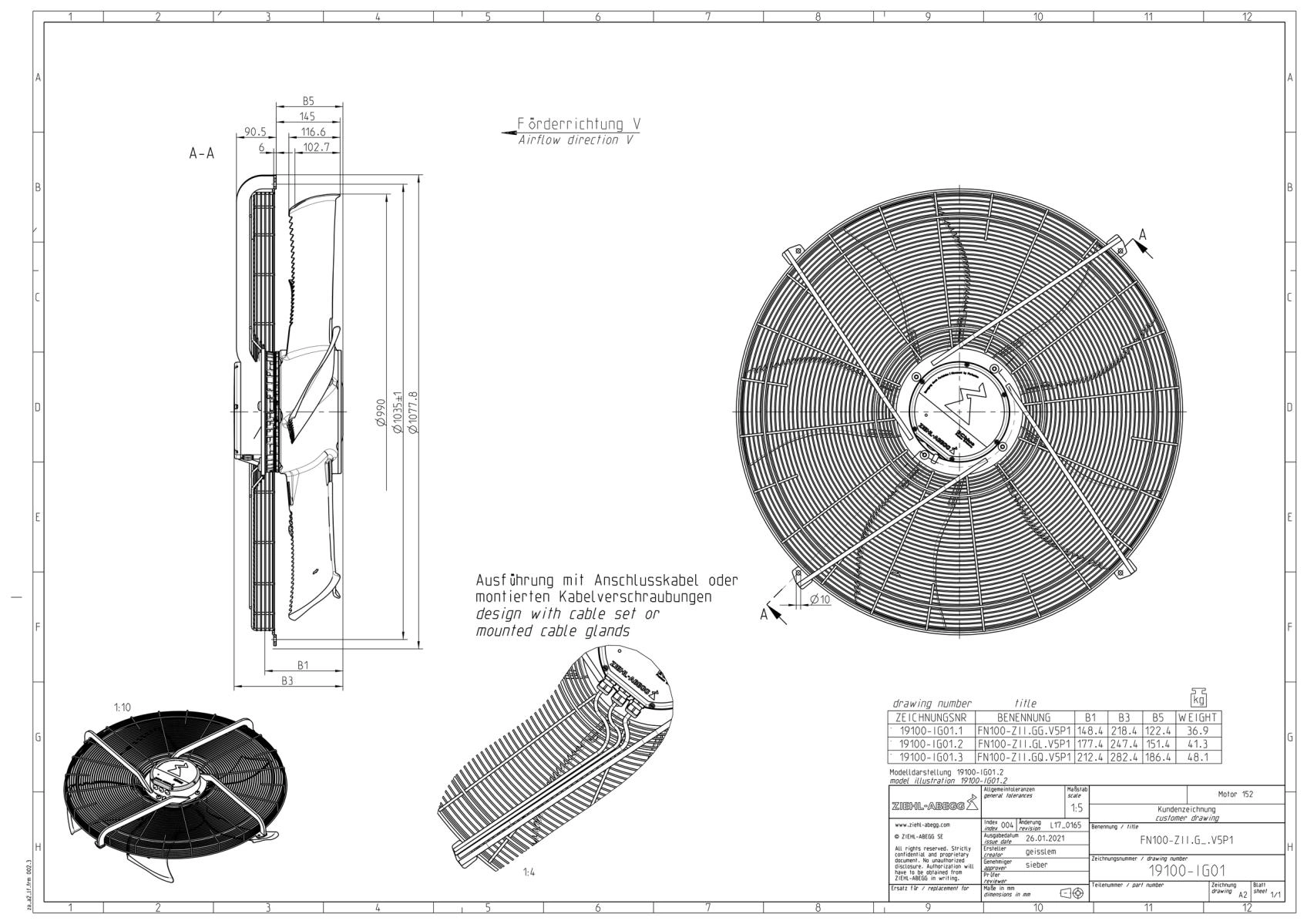 Габаритные размеры FN100-ZII.GL.V5P1 Габаритные размеры FN100-ZII.GL.V5P1
